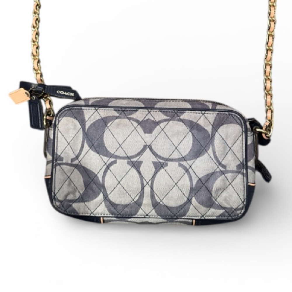 Coach Poppy Denim Quilted Signature C Flight Crossbody Bag - Picture 4 of 14